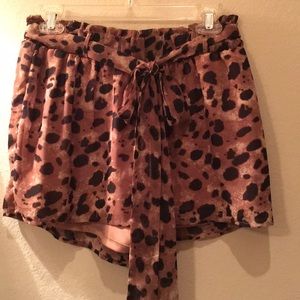 Silky Leopard Print Shorts